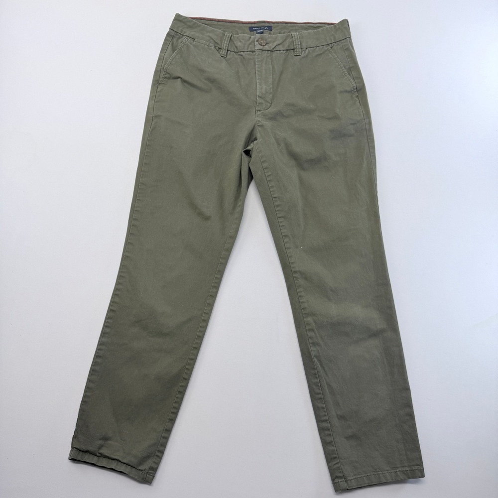 Tommy Hilfiger Olive Green Chino Pants Womens 8 Slimming Pocket Straight Leg